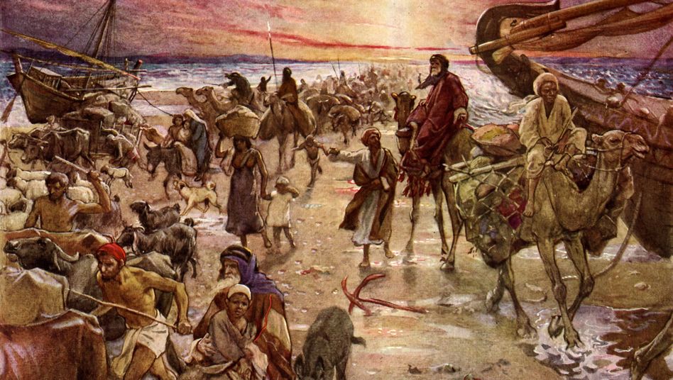 Zug durchs Rote Meer: Moses und die Israeliten.