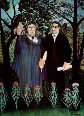 Der Dichter und seine Muse. Porträt von Guillaume Apollinaire und Marie Laurencin, 1909 von Henri Rousseau